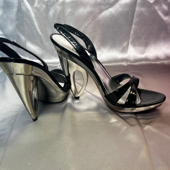 Stuart Weitzman Shoes - Stuart Weitzman Black and Silver Heels